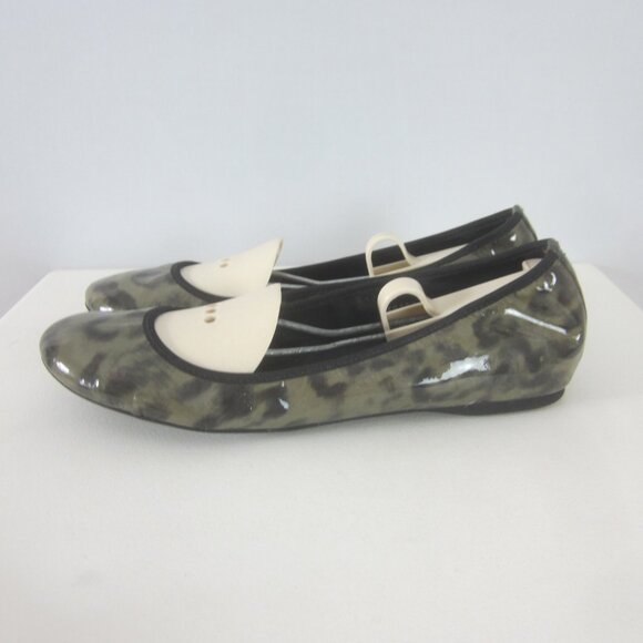 J. Crew Womens 8 M Cece Patent Leather Camo Animal Print Ballet Flats Italy - Picture 5 of 13